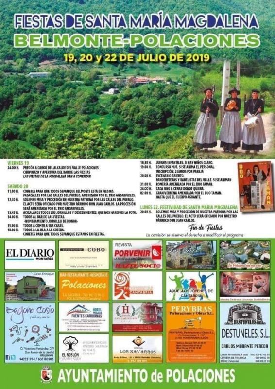 Fiestas de Santa María Magdalena en Belmonte,Polaciones 2019