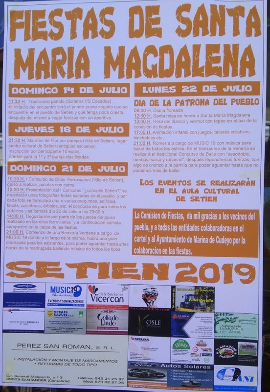 Fiestas de Santa María Magdalena en Setién 2019