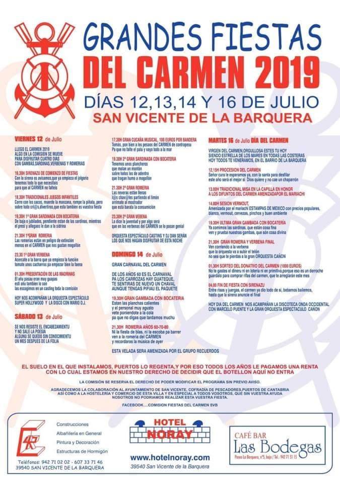 Fiestas del Carmen en San Vicente de la Barquera 2019