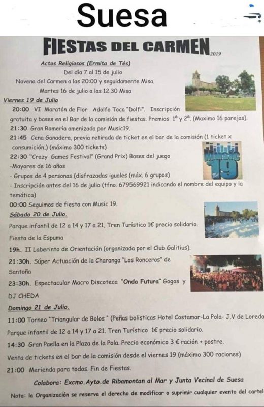 Fiestas del Carmen en Suesa 2019