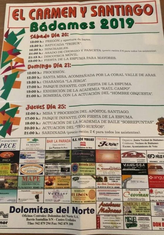 Fiestas del Carmen y Santiago en Badames 2019