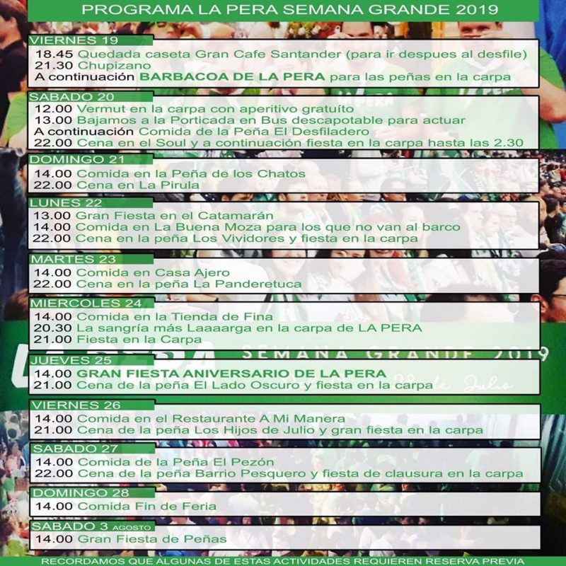 Semana Grande de las peñas en Santander 2019