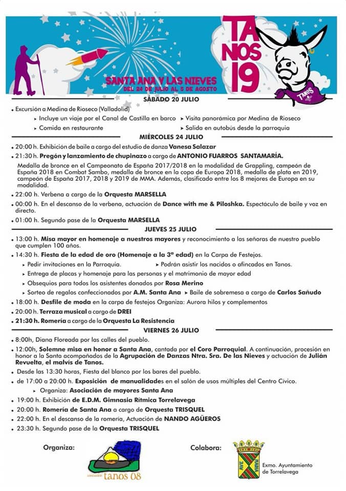 Fiestas de Santa Ana y las Nieves en Tanos 2019