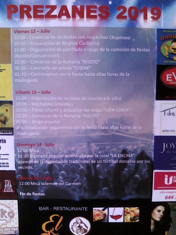 Fiestas del Carmen en Prezanes 2019