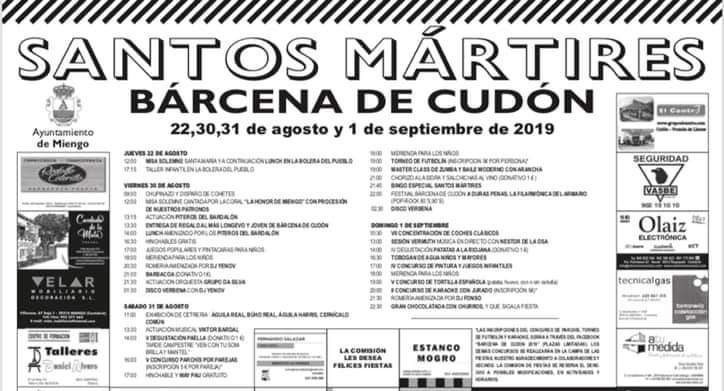 Fiestas de Los Santos Mártires en Cudón 2019