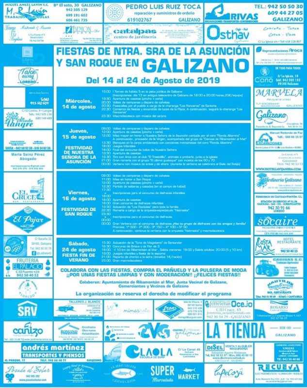 Fiestas de Nuestra Señora y San Roque en Galizano 2019
