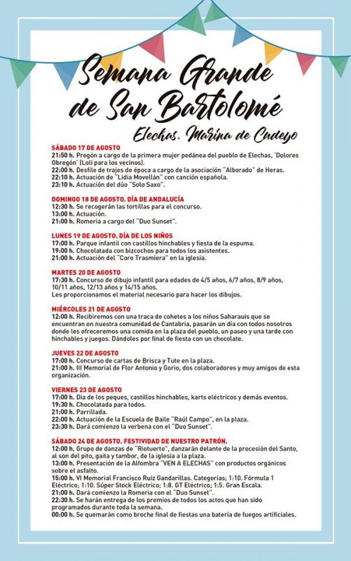 Fiestas de San Bartolome en Elechas 2019