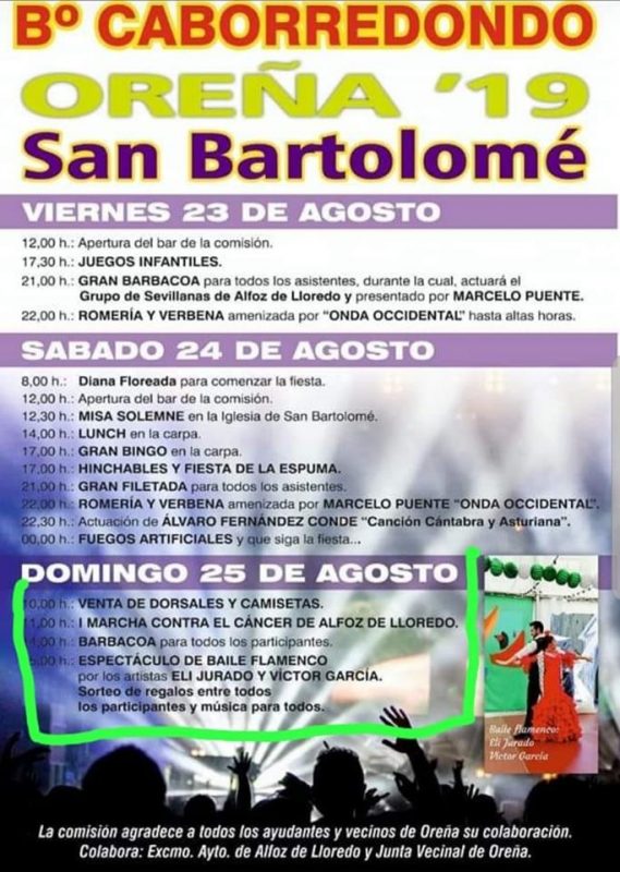 Fiestas de San Bartolomé en Oreña 2019
