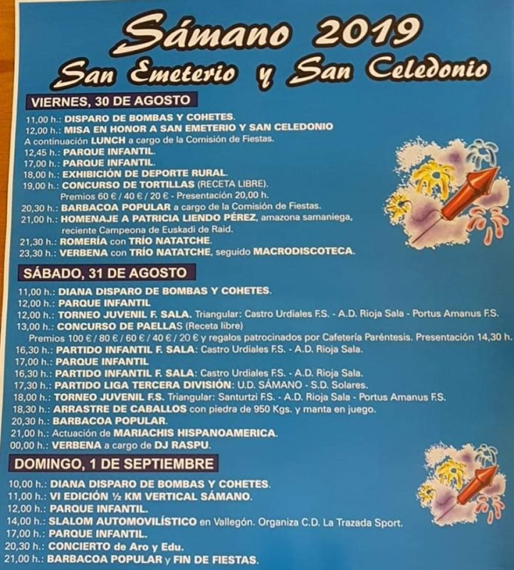 Fiestas de San Emeterio y San Celedonio en Sámano 2019
