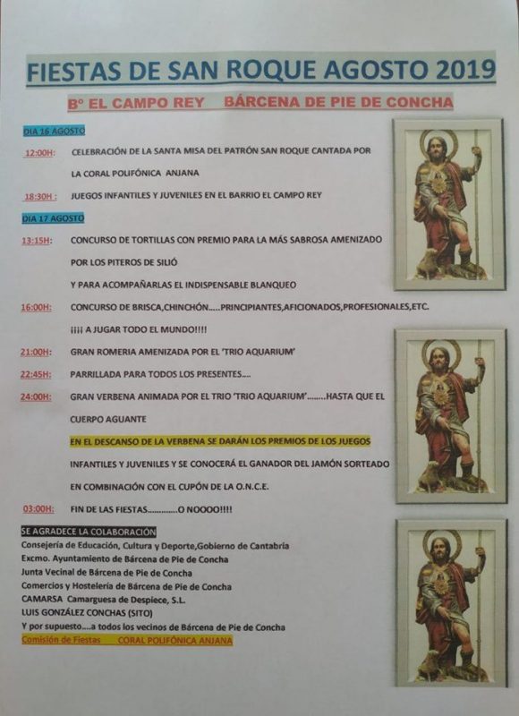 Fiestas de San Roque en Bárcena de Pié de Concha 2019