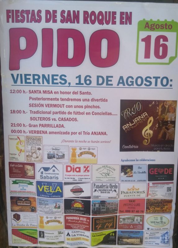 Fiestas de San Roque en Pido,Camaleño 2019