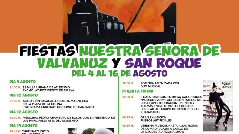 Fiestas de Valvanuz y San Roque en Selaya 2019
