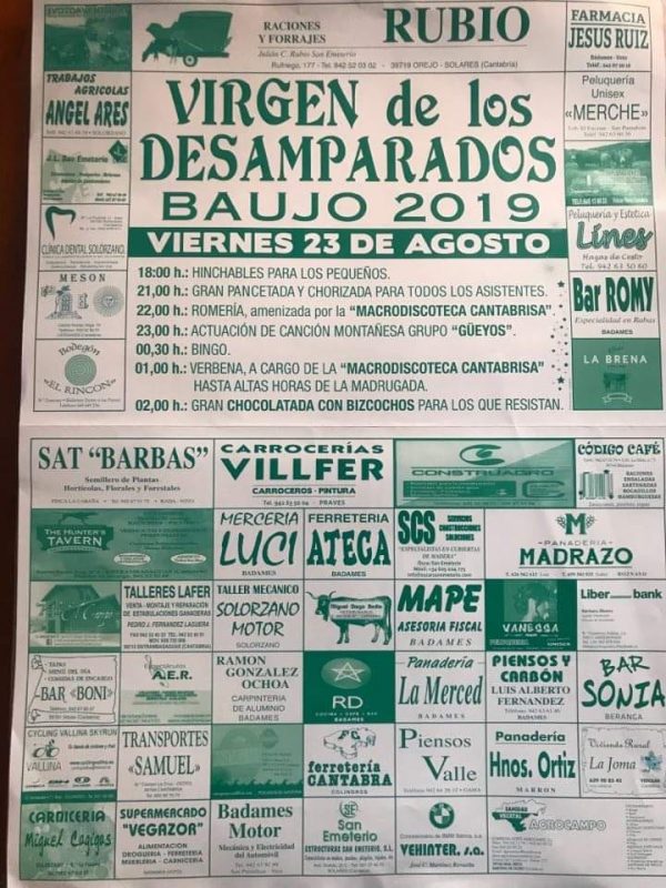 Fiestas de la Virgen de los Desamparados en Baujo,Voto 2019