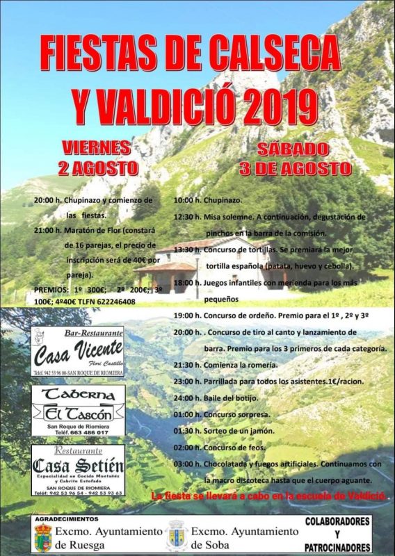Fiestas de Calseca y Valdició 2019