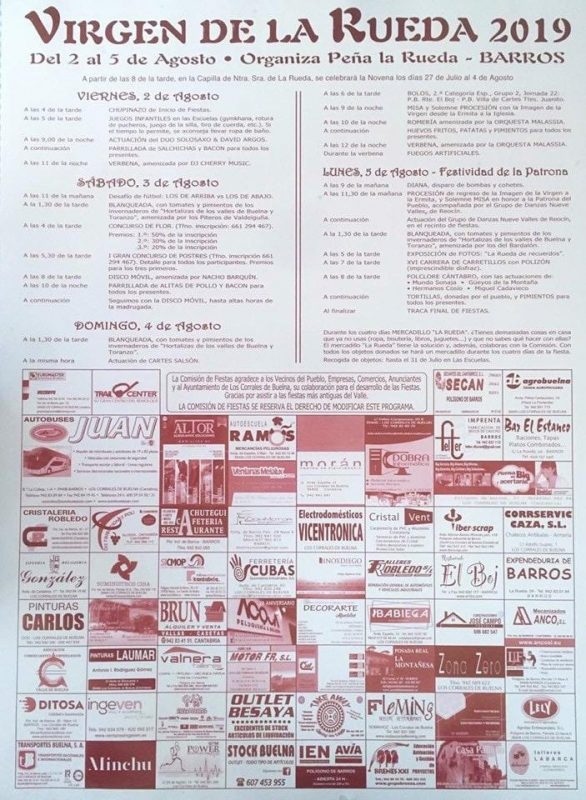 Fiestas de la Virgen de la Rueda 2019 en Barros