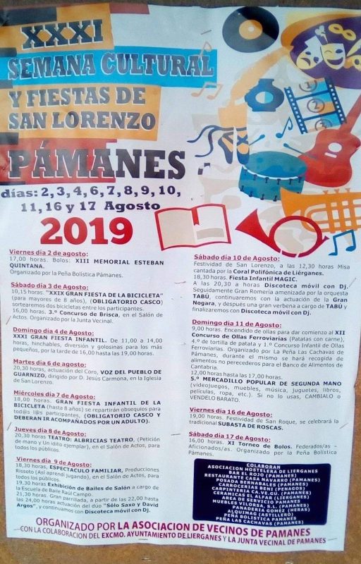 Semana cultural y Fiestas de San Lorenzo 2019 en Pámanes