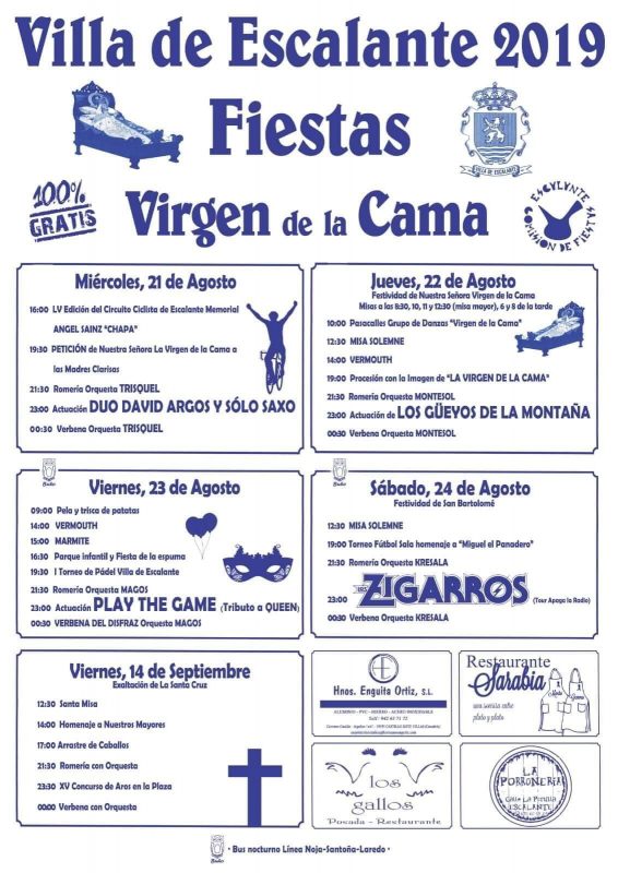 Fiestas Virgen de la Cama 2019 en Escalante
