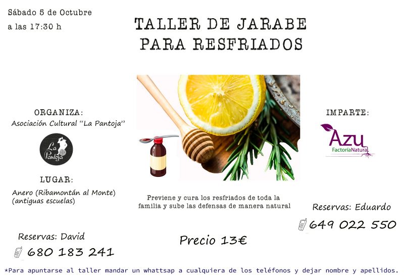 TALLER DE JARABE NATURAL PARA RESFRIADOS