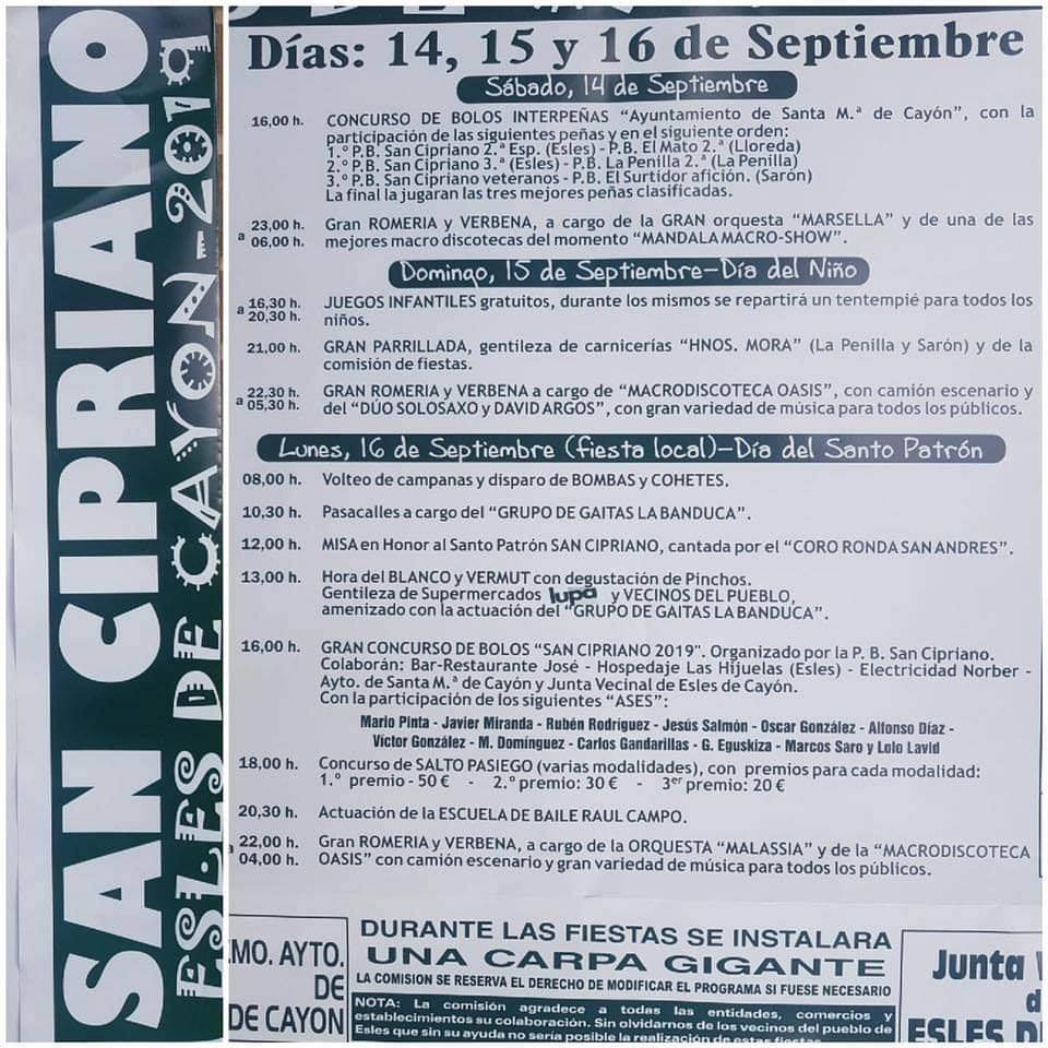 Fiestas de San Cipriano en Esles de Cayón 2019