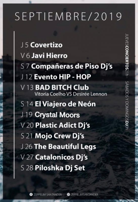 Conciertos en septiembre en el Zeppelim de Santander