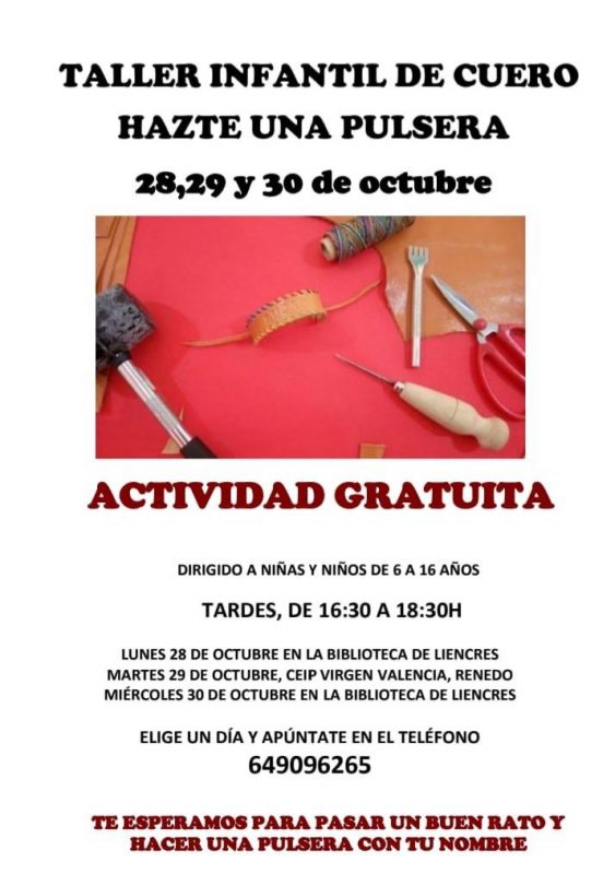 Taller infantil de cuero hazte una pulsera
