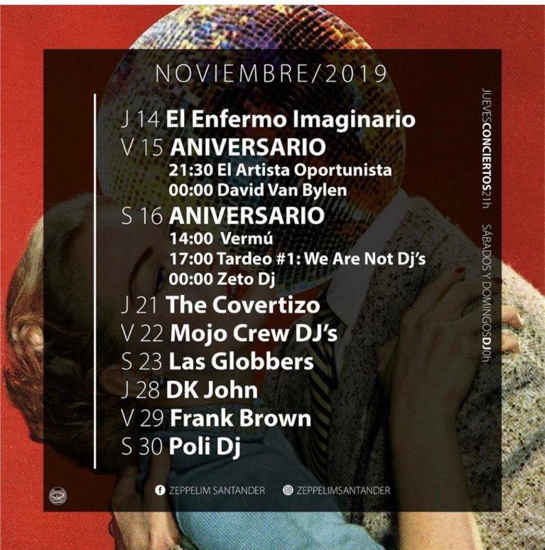 Actuaciones en el Zeppelim noviembre 2019