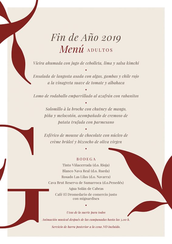 CENA DE NOCHE VIEJA Y COTILLÓN