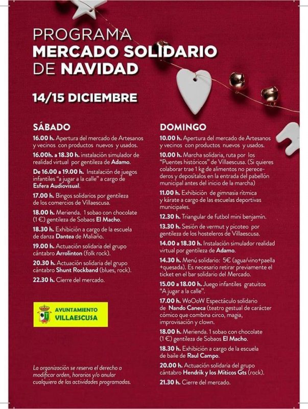 MERCADO NAVIDEÑO SOLIDARIO DE VILLAESCUSA