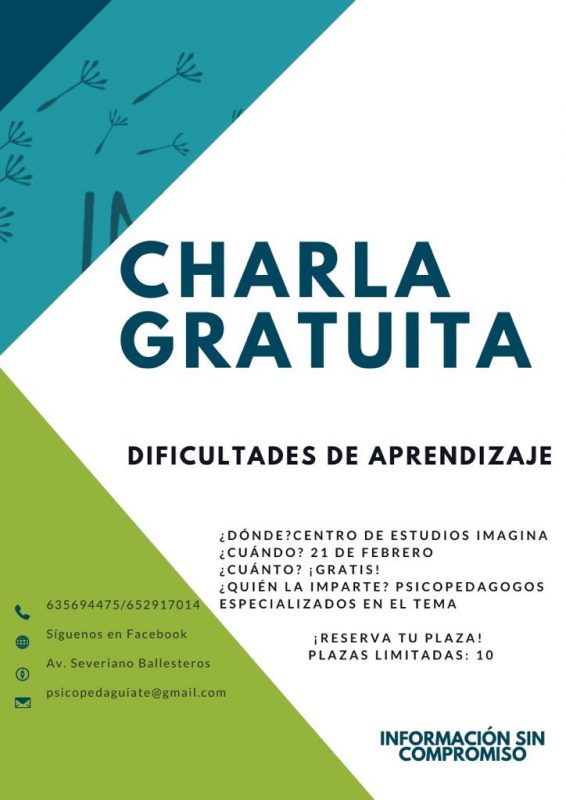 Charla gratuita Dificultades de aprendizaje
