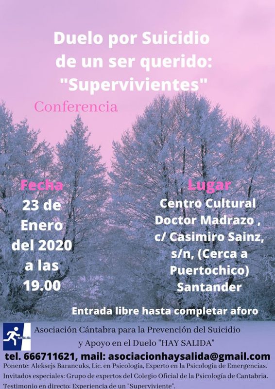 Conferencia: Duelo por suicidio de un ser querido
