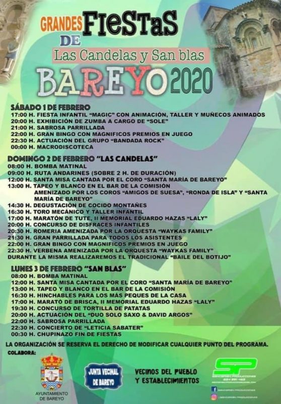 Fiestas de Las Candelas y San Blas en Bareyo 2020