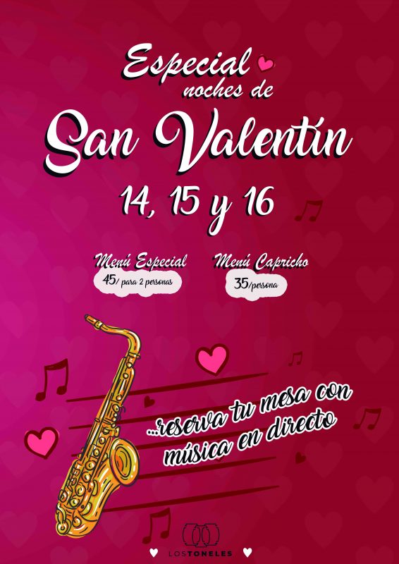 Cena de San Valentín con música en directo