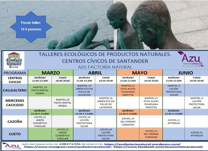TALLERES DE PRODUCTOS ECOLÓGICOS EN LOS CENTROS CÍVICOS DE SANTANDER