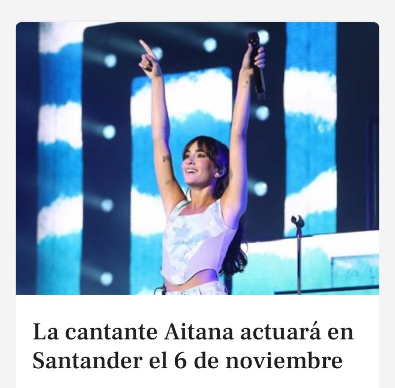 Concierto Aitana Santander 2021