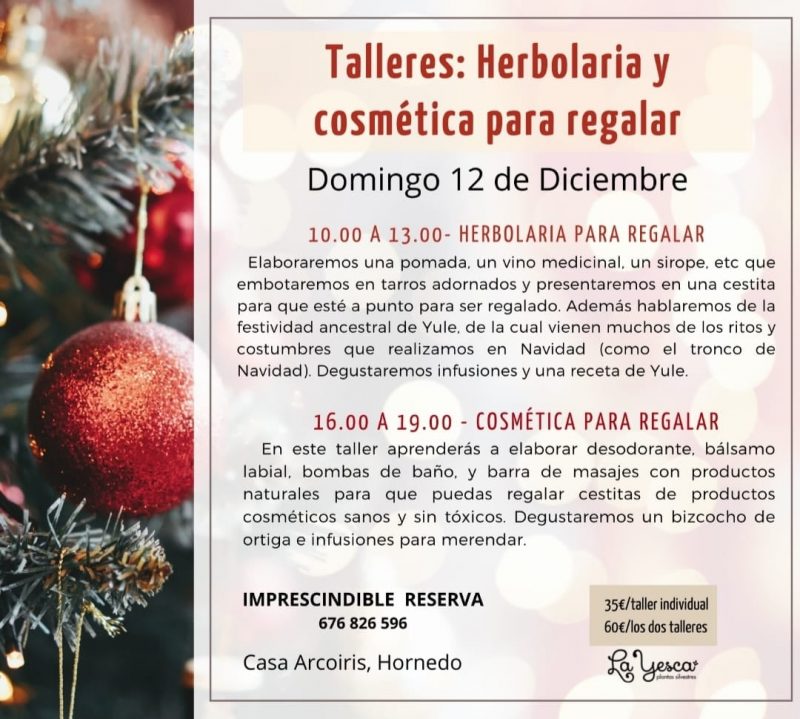 Talleres: Herbolaria y cosmética para regalar