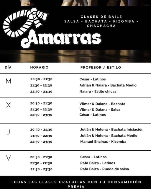 Bachata-Kizomba en el Amarras jueves 31