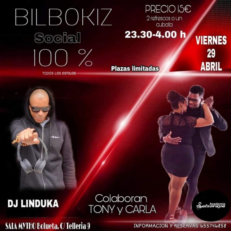 Viernes 29 kizomba en Sala Mytho (Bilbao)