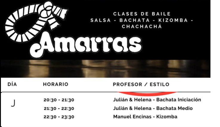 Clases Jueves en el Amarras