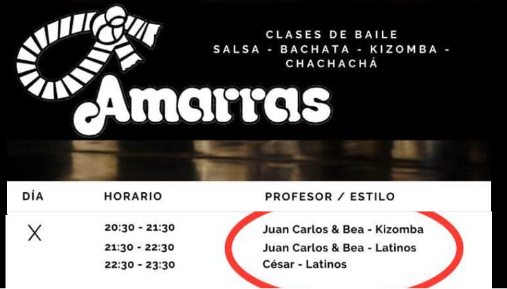 Clases Miércoles en el Amarras