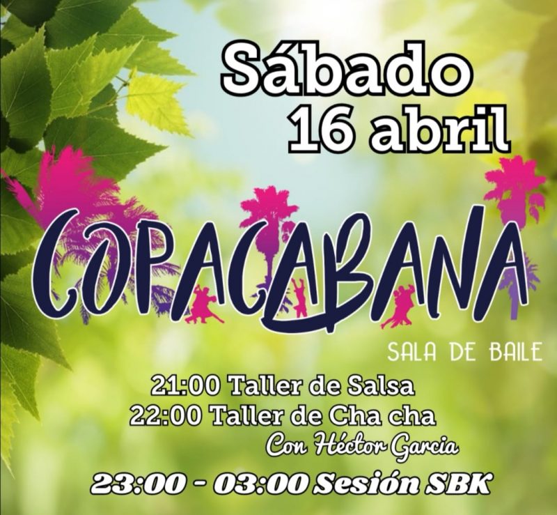 Sábado 16 taller Chacha y luego social SBK