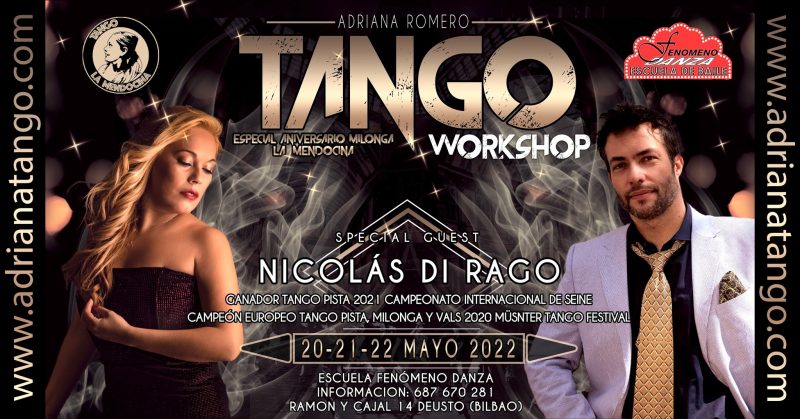 Tango WorkShop Mayo 2022 «Adriana Romero – Nicolás Di Rago» en Bilbao