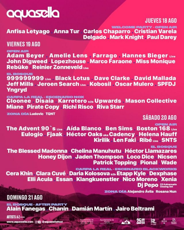 Aquasella 2022 - Cartel por Dias