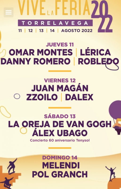 Conciertos Vive La Feria 2022 Torrelavega