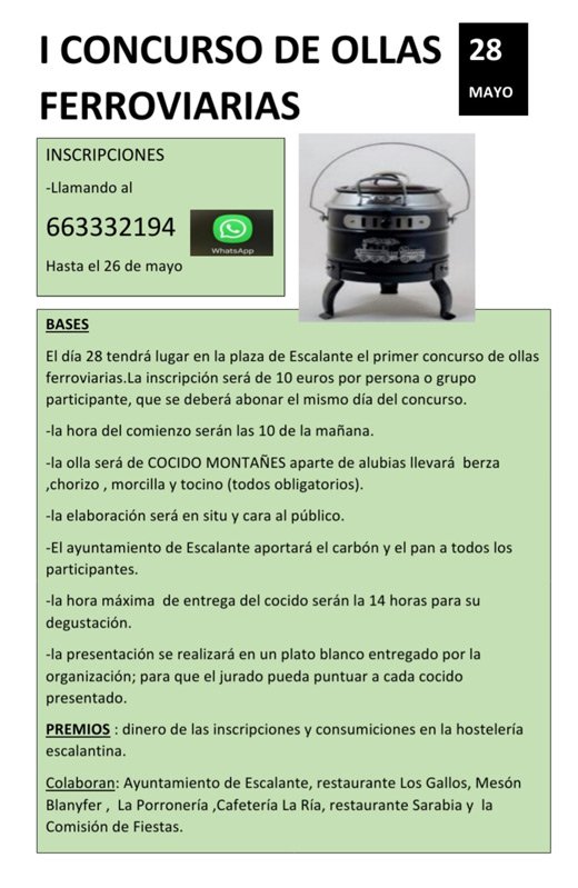 I concurso Ollas Ferroviarias – Escalante
