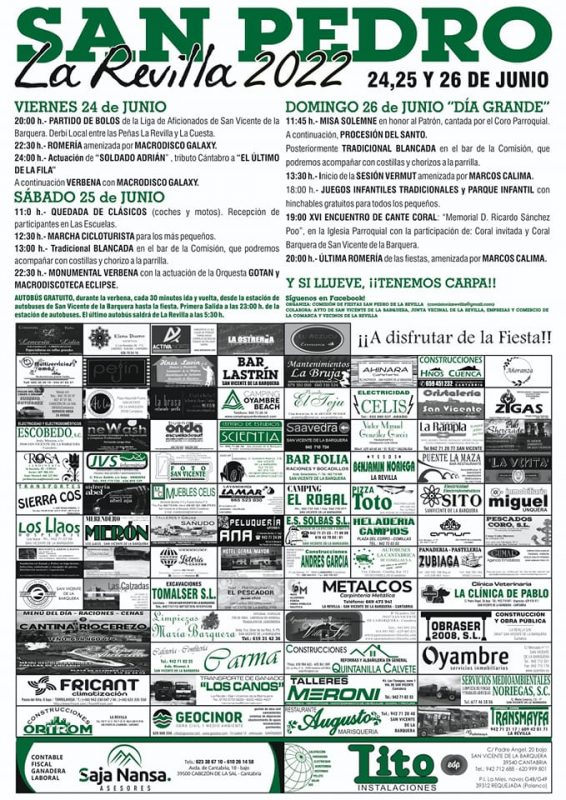 Fiestas San Pedro 2022 – La Revilla