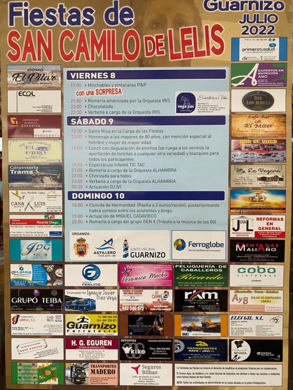 Fiestas de San Camilo de Lelis 2022 – Guarnizo