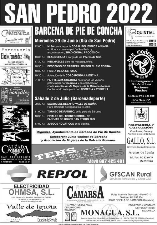 Fiestas de San Pedro 2022 – Barcena de Pie de Concha
