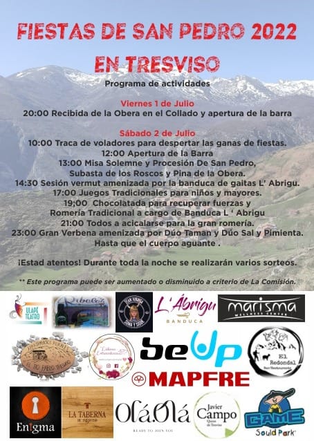 Fiestas San Pedro 2022 – Tresviso