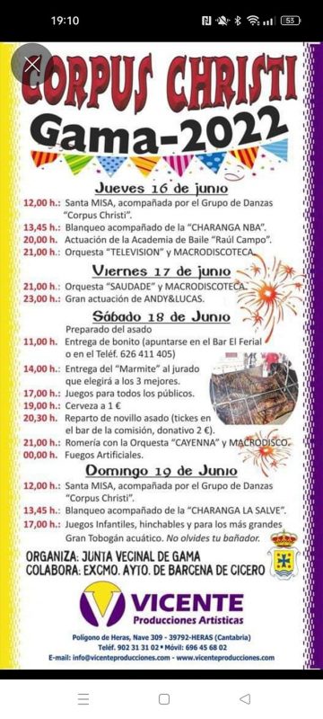 Fiestas del Corpus Cristi Gama 2022