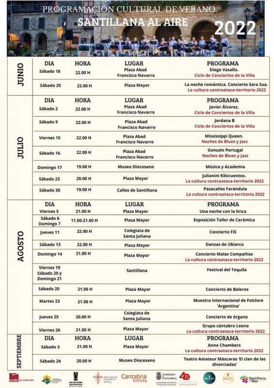 Programación Cultural de Verano Santillana al Aire 2022